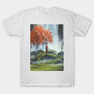 Samurai waterfall T-Shirt